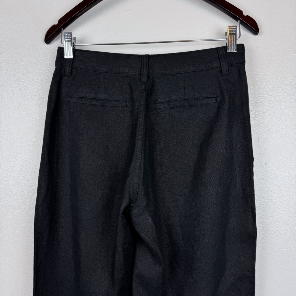 Madewell Patch Pocket Flare Pants 100% Linen Black Size 0/XS NWT - Picture 7 of 10